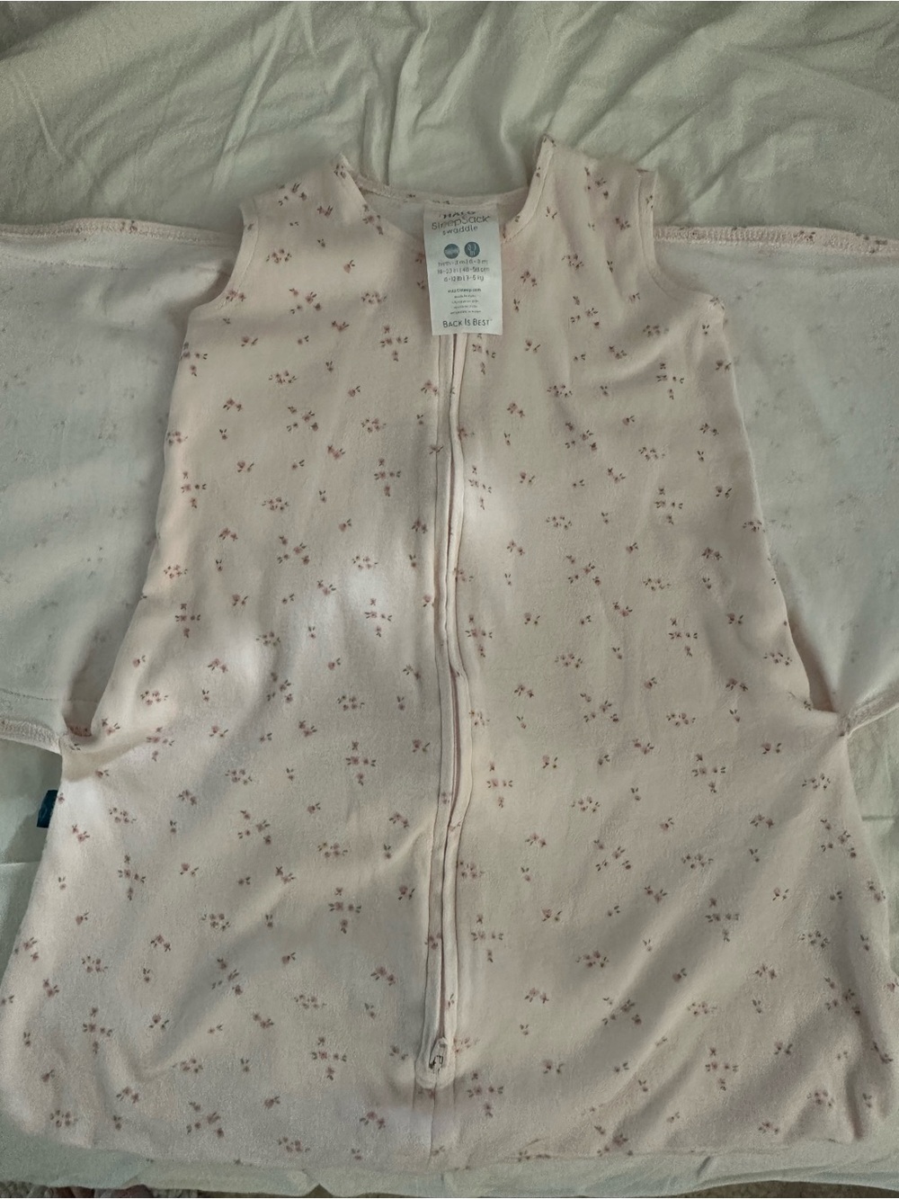 Halo Sleepsack pink Floral Zippered Baby - size NB - 3 Mo